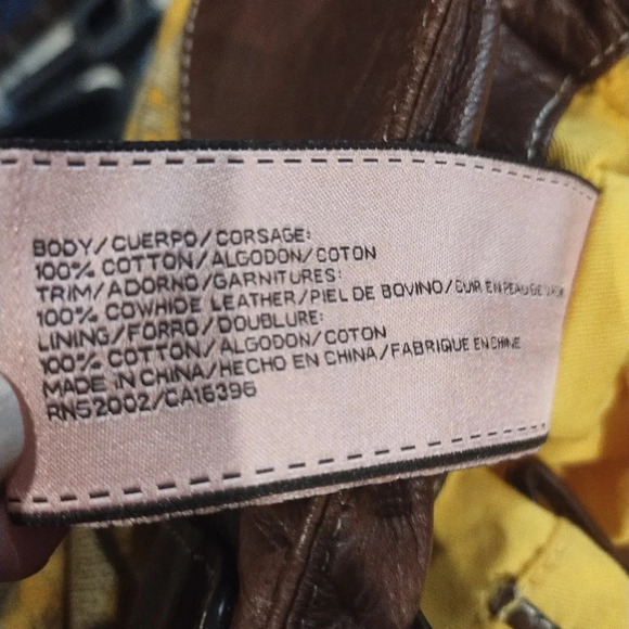 Juicy Couture shoulder bag tote in yellow with leather trim - Picture 7 of 8